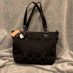 Black COACH printed purse